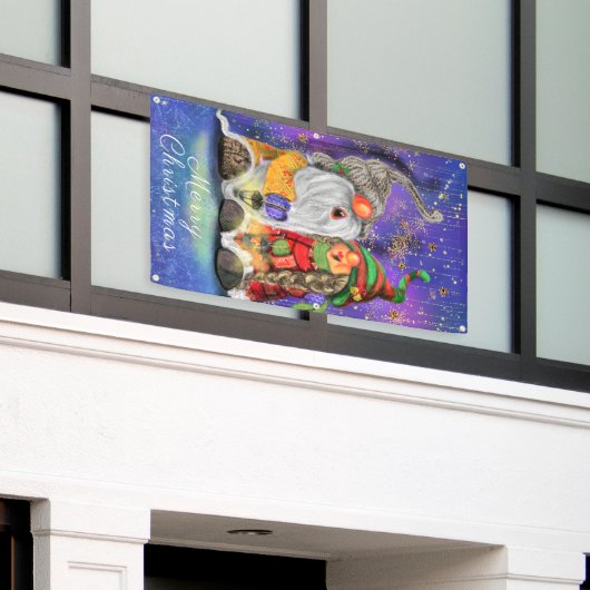 Happy Gnomes Kerstbanner Spandoek (Buitenkant Gebouw)