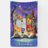Happy Gnomes Kerstbanner Spandoek (Verticaal)