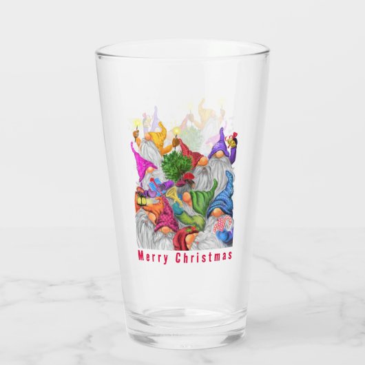 Happy Gnomes kerstglas Glas (Achterkant)