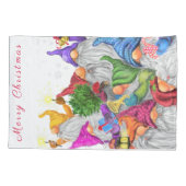 Happy Gnomes Kerstkussen Hoesje Kussensloop (Achterkant)