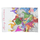 Happy Gnomes Kerstkussen Hoesje Kussensloop (Voorkant)