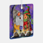 Happy Gnomes kerstversiering Metalen Ornament (Voorkant Rechts)