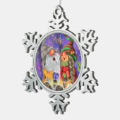 Happy Gnomes kerstversiering Tin Sneeuwvlok Ornament (Rechts)