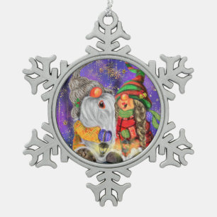 Happy Gnomes kerstversiering Tin Sneeuwvlok Ornament