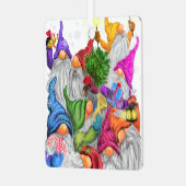 Happy Gnomes Party kerstsiercadeau Metalen Ornament (Voorkant links)