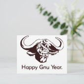 Happy Gnu Year Briefkaart (Staand voorkant)