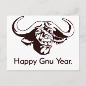 Happy Gnu Year Briefkaart (Voorkant)