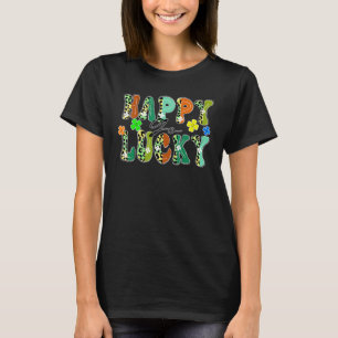 Happy Go gelukkig Leopard ontwerp St patrick's day T-shirt