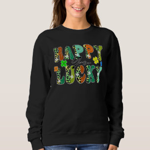 Happy Go gelukkig Leopard ontwerp St patrick's day Trui