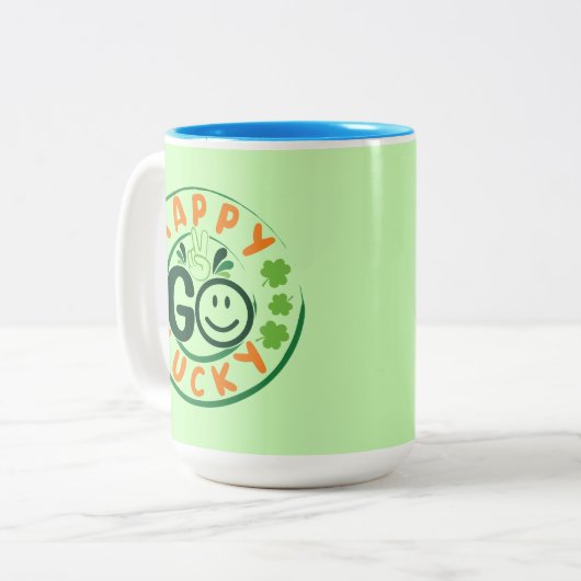 Happy Go Lucky-52904 Tweekleurige Koffiemok (Voorkant links)