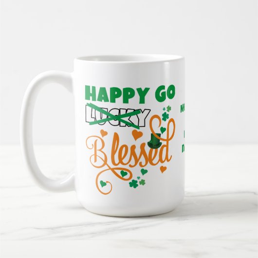 HAPPY GO Lucky GEZEGEND Persoonlijke St Patrick's Koffiemok (Links)