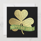 Happy Go Lucky Gold Shamrock St Patrick's Day (Voorkant)