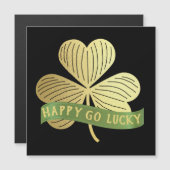 Happy Go Lucky Gold Shamrock St Patrick's Day (Voorkant / Achterkant)