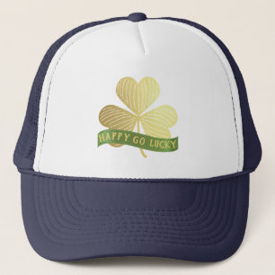 Happy Go Lucky Gold Shamrock St Patrick's Day Trucker Pet