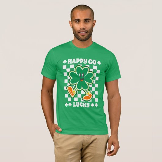 Happy Go Lucky Green Vrouwen St. Patrick's Day T-shirt (Voorkant volledig)