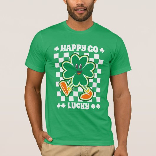 Happy Go Lucky Green Vrouwen St. Patrick's Day T-shirt (Voorkant)