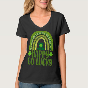 Happy Go Lucky Mannen St Patrick's Day Rainbow Lov T-shirt