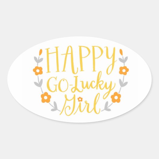 Happy Go Lucky Meisje sticker (Voorkant)