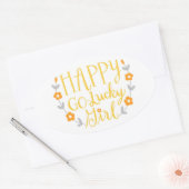 Happy Go Lucky Meisje sticker (Envelop)