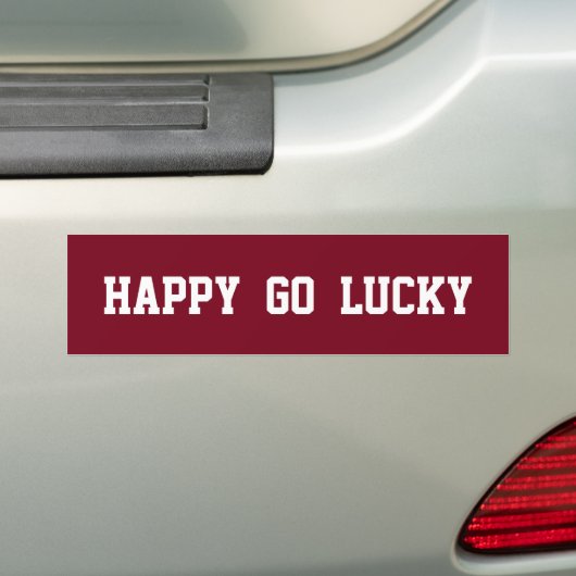 Happy Go Lucky over de rode Bumpersticker met vuur (Op auto)