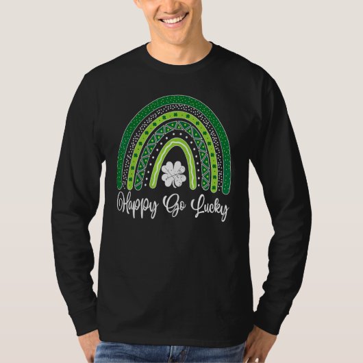Happy Go Lucky Rainbow Leopard Lucky Saint Patrick T-shirt (Voorkant)