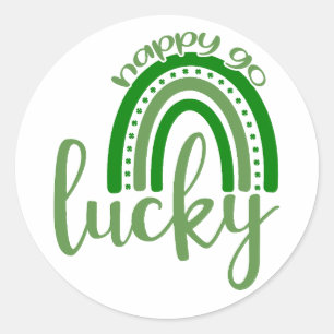 Happy Go Lucky 🍀 Ronde Sticker