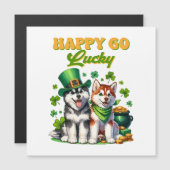 Happy Go Lucky Schattige Husky St. Patricks Day (Voorkant / Achterkant)