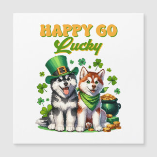 Happy Go Lucky Schattige Husky St. Patricks Day