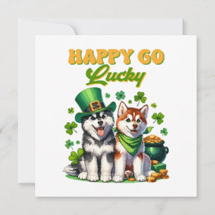 Happy Go Lucky Schattige Husky St. Patricks Day
