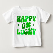 HAPPY GO LUCKY Shamrock Baby Baby T-shirt (Voorkant)