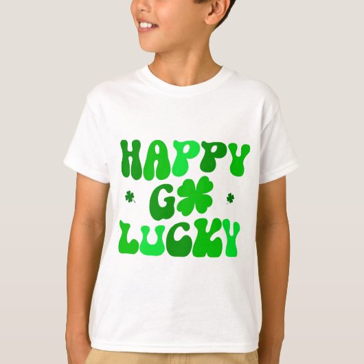 HAPPY GO LUCKY Shamrock St. Patrick Kind's T-shirt (Voorkant)