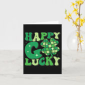 Happy Go Lucky Shamrock St Patricks Day Women Mann Kaart (Gele Bloem)