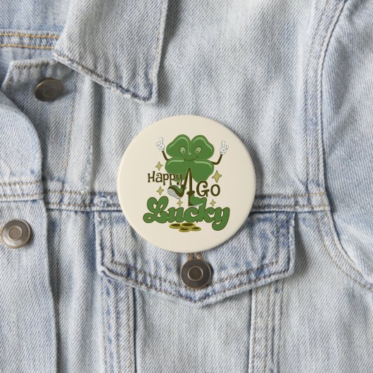 Happy Go Lucky St. Patrick's Day Ronde Button 7,6 Cm (In situ)