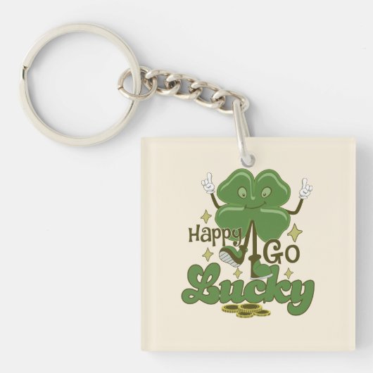 Happy Go Lucky St. Patrick's Day Sleutelhanger (Voorkant)