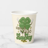 Happy Go Lucky St. Patrick's Papieren Bekers (Achterkant)