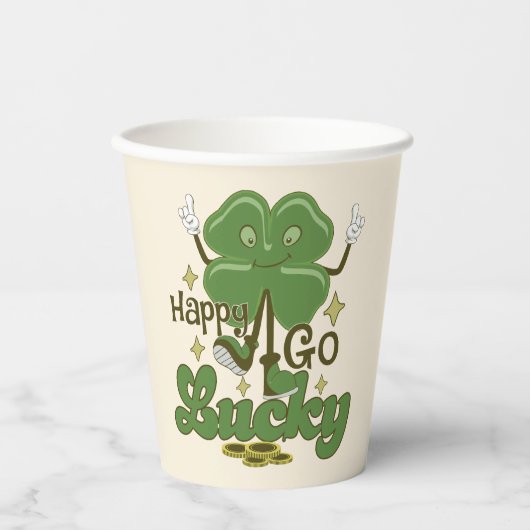 Happy Go Lucky St. Patrick's Papieren Bekers (Voorkant)