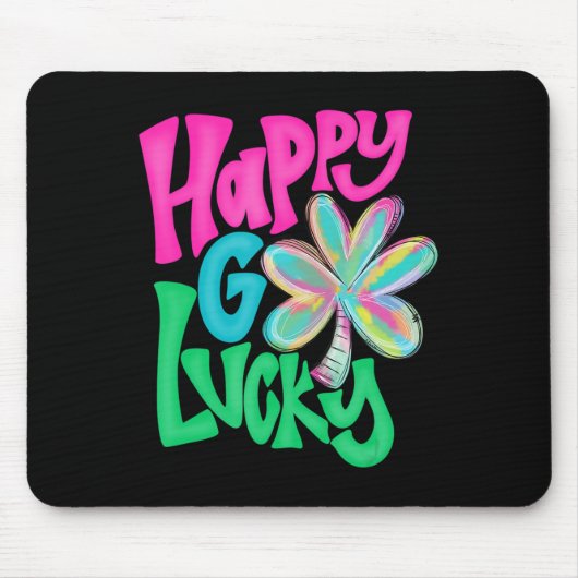 Happy Go Lucky Tie Dye Shamrock St Patricks Day Wo Muismat (Voorkant)