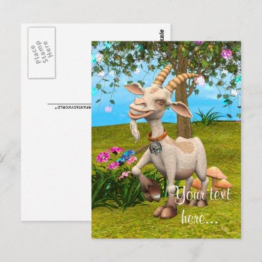 Happy Goat Briefkaart (Voorkant / Achterkant)