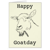 Happy Goat Day Funny Quirky Animal Art Drawing (Voorkant)