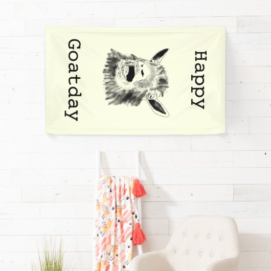 Happy Goat Day Funny Screening Animal Birthday Art Spandoek (Insitu)