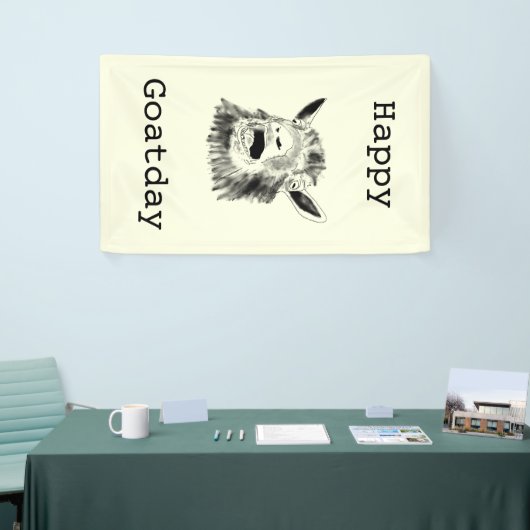 Happy Goat Day Funny Screening Animal Birthday Art Spandoek (Beurs)