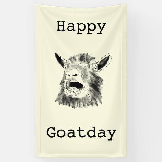 Happy Goat Day Funny Screening Animal Birthday Art Spandoek (Verticaal)