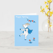 Happy Goat Spring Wenskaart Kaart (Gele Bloem)