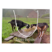 Happy Goat Sunset Verjaardag Groot Cadeauzakje (Achterkant)