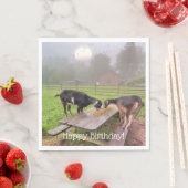 Happy Goat Sunset Verjaardag Servet (Insitu)