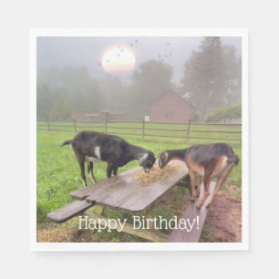 Happy Goat Sunset Verjaardag Servet