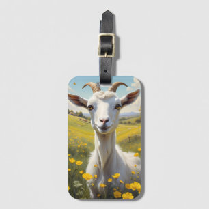 Happy Goat Vibrant Buttercup Meadow Bagagelabel