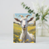 Happy Goat Vibrant Buttercup Meadow Briefkaart (Staand voorkant)