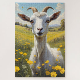 Happy Goat Vibrant Buttercup Meadow Legpuzzel