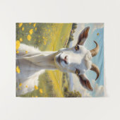Happy Goat Vibrant Buttercup Meadow Wandkleed (Voorkant (horizontaal))